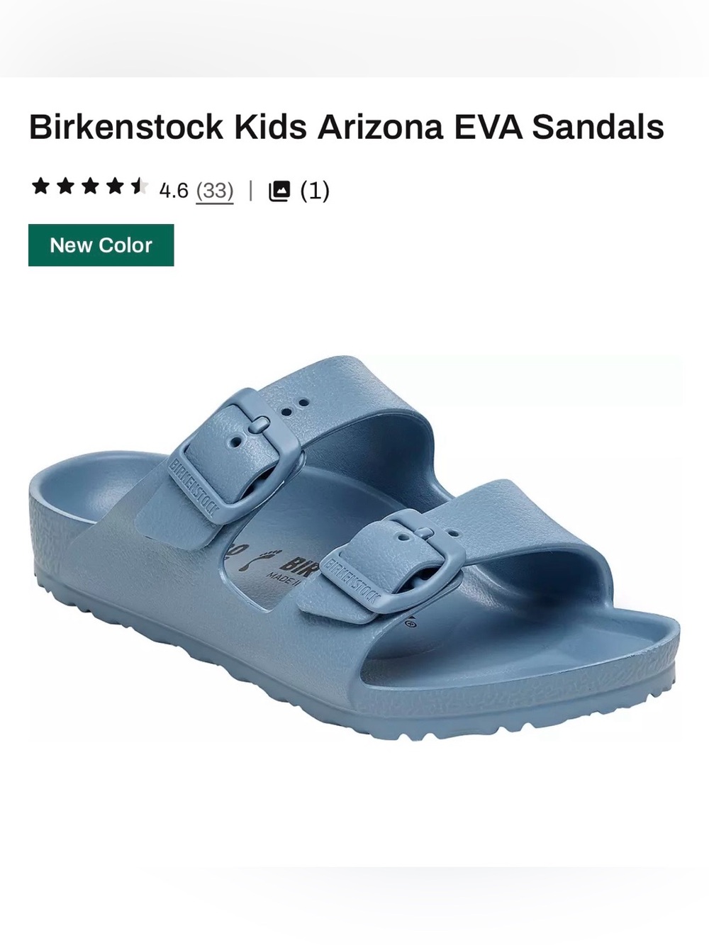 Birkenstock Kids Arizona EVA Sandals — Dusty Blue